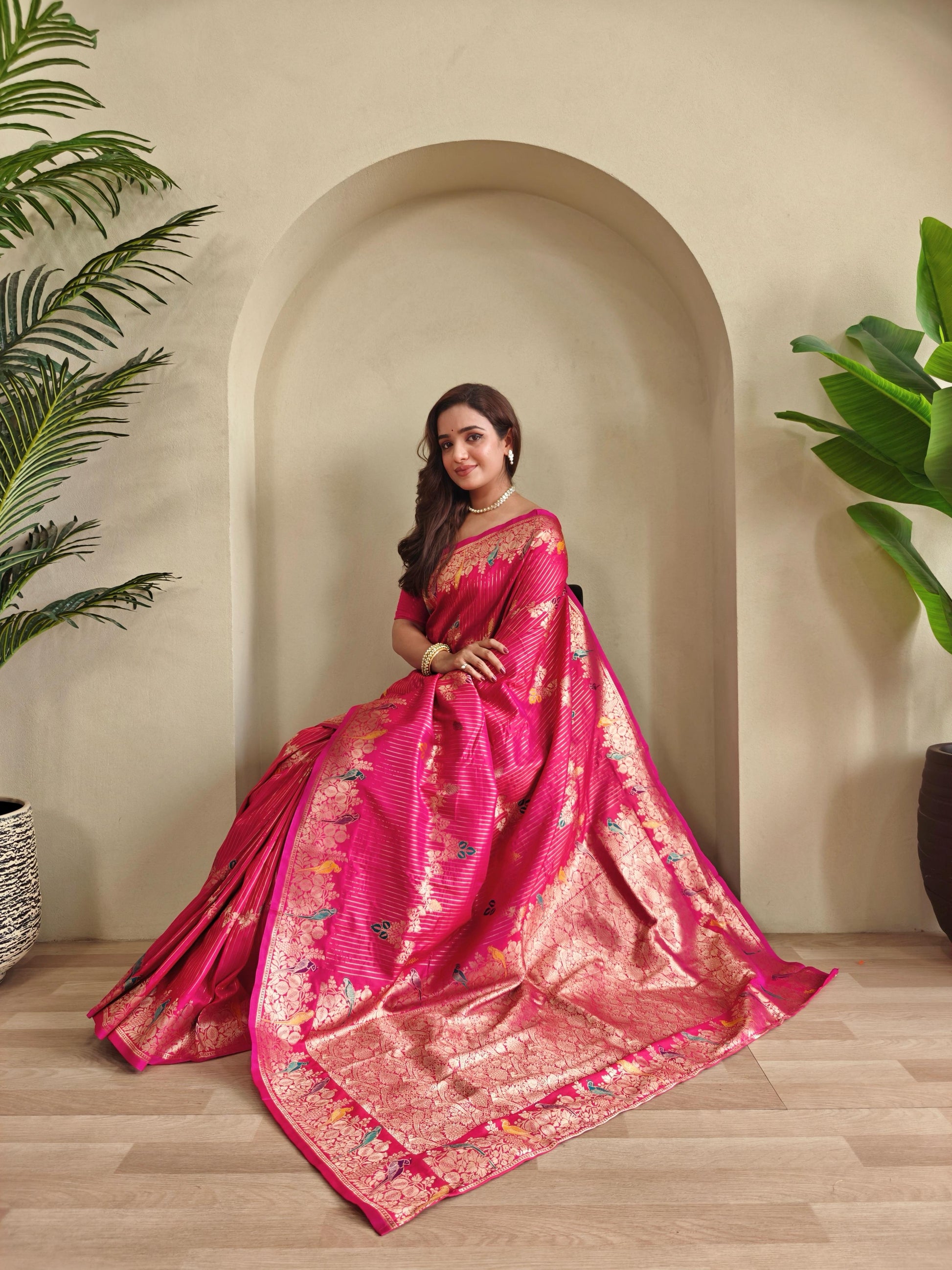 Traditional Wear Pink Color Silk Saree