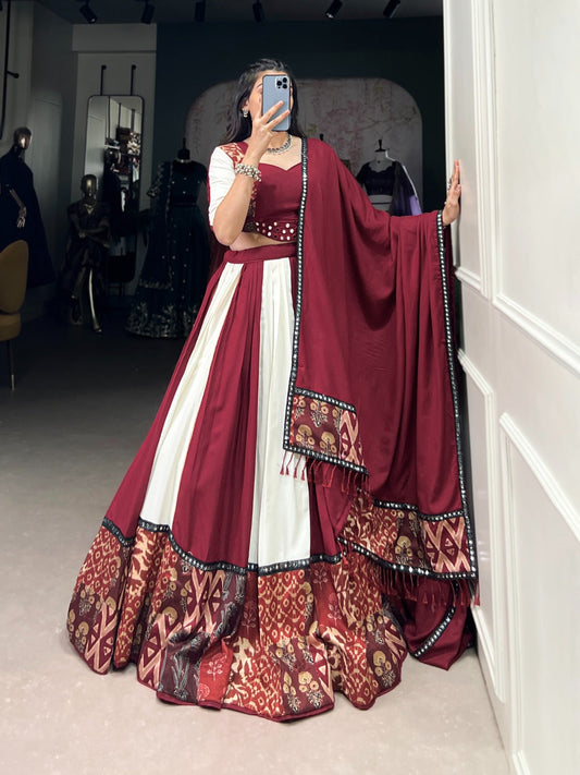 Fabulous Red Color Pure Rayon Lehenga Choli