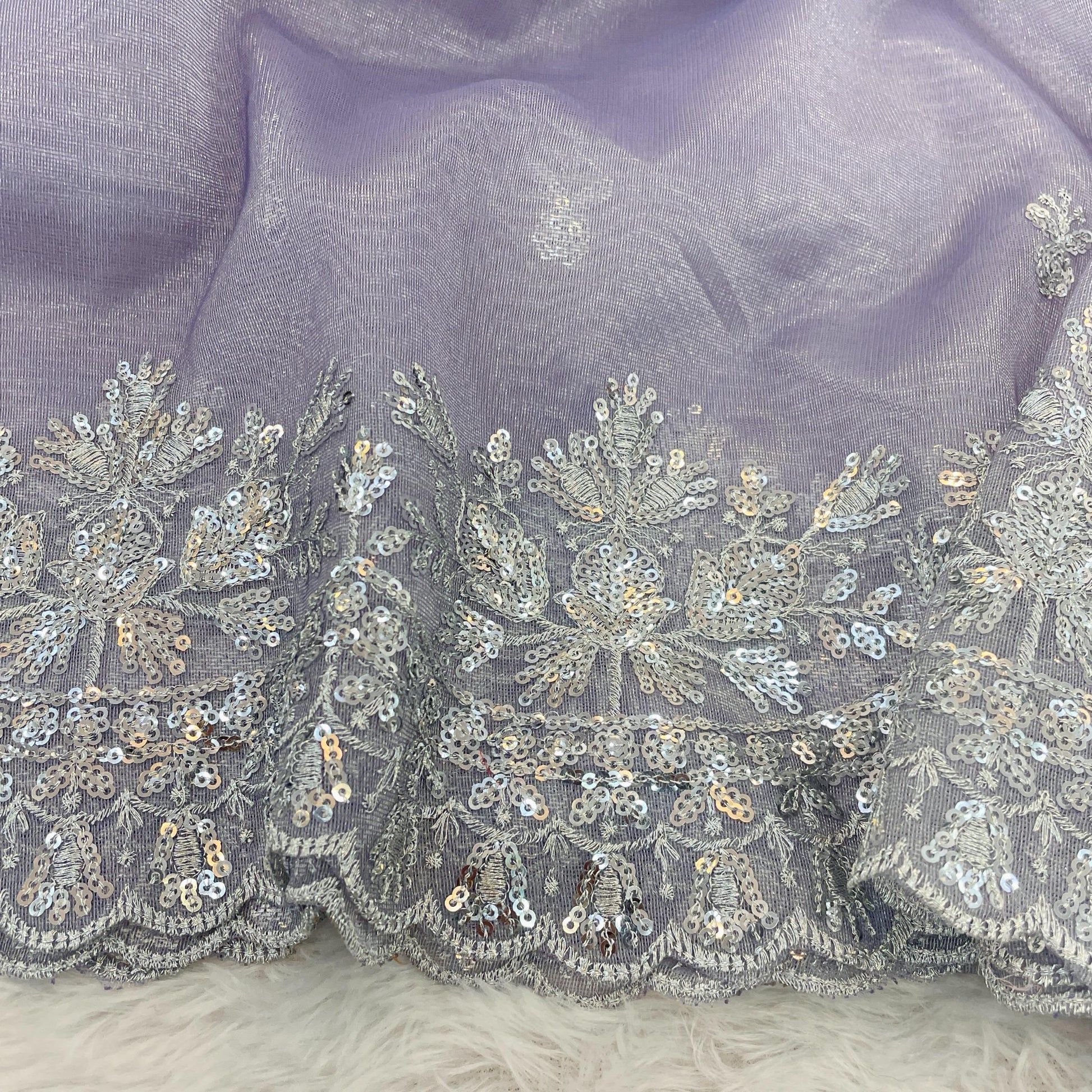 Precious Lavender Color Soft Twil Net Saree