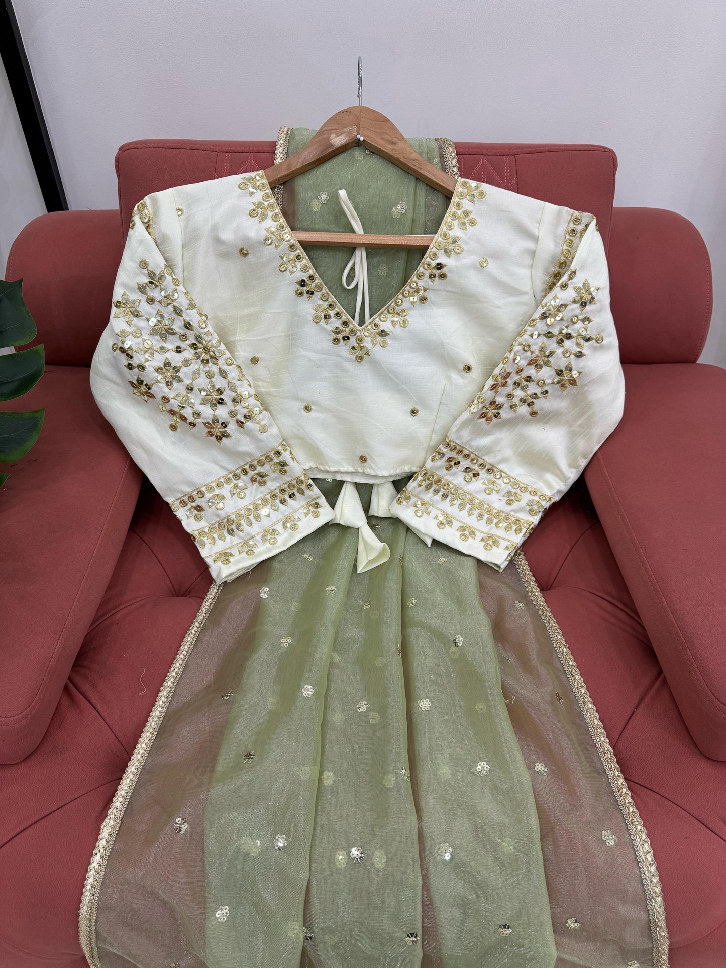 Fantastic Sequnce Work Net Mehndi Color Saree