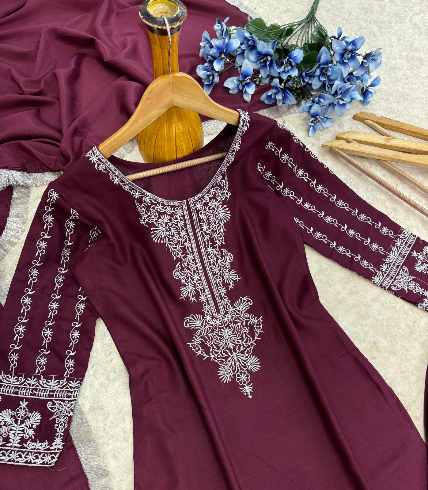 Precious Reyon Maroon Color Salwar Suit