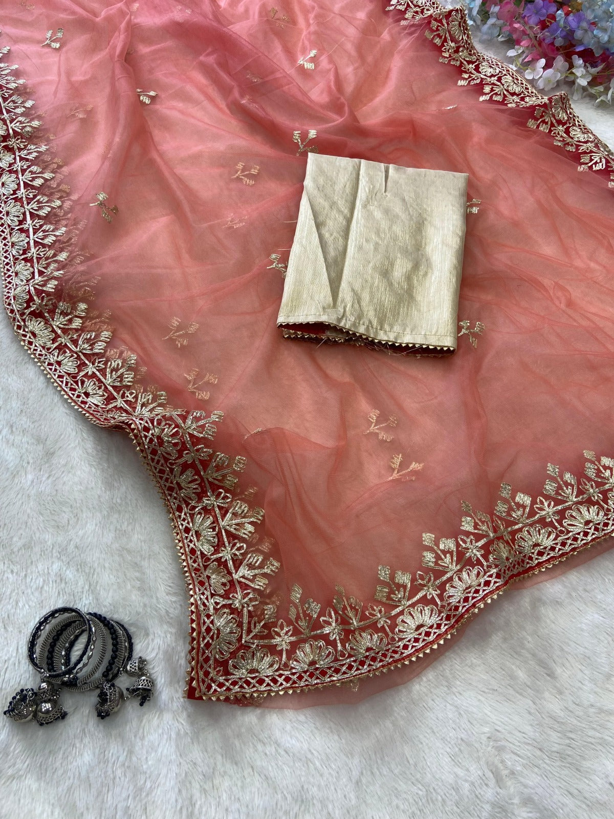 Luxuriant Soft Butterfly Net Pink Color Saree