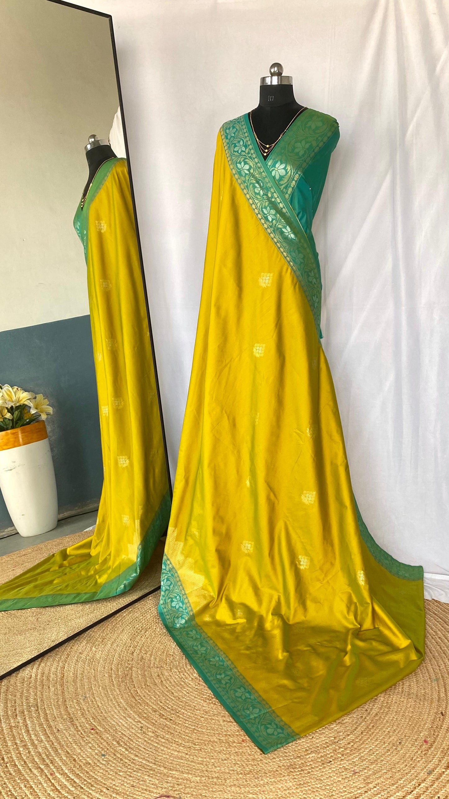 Shining Tone Silk Mustard Color Saree