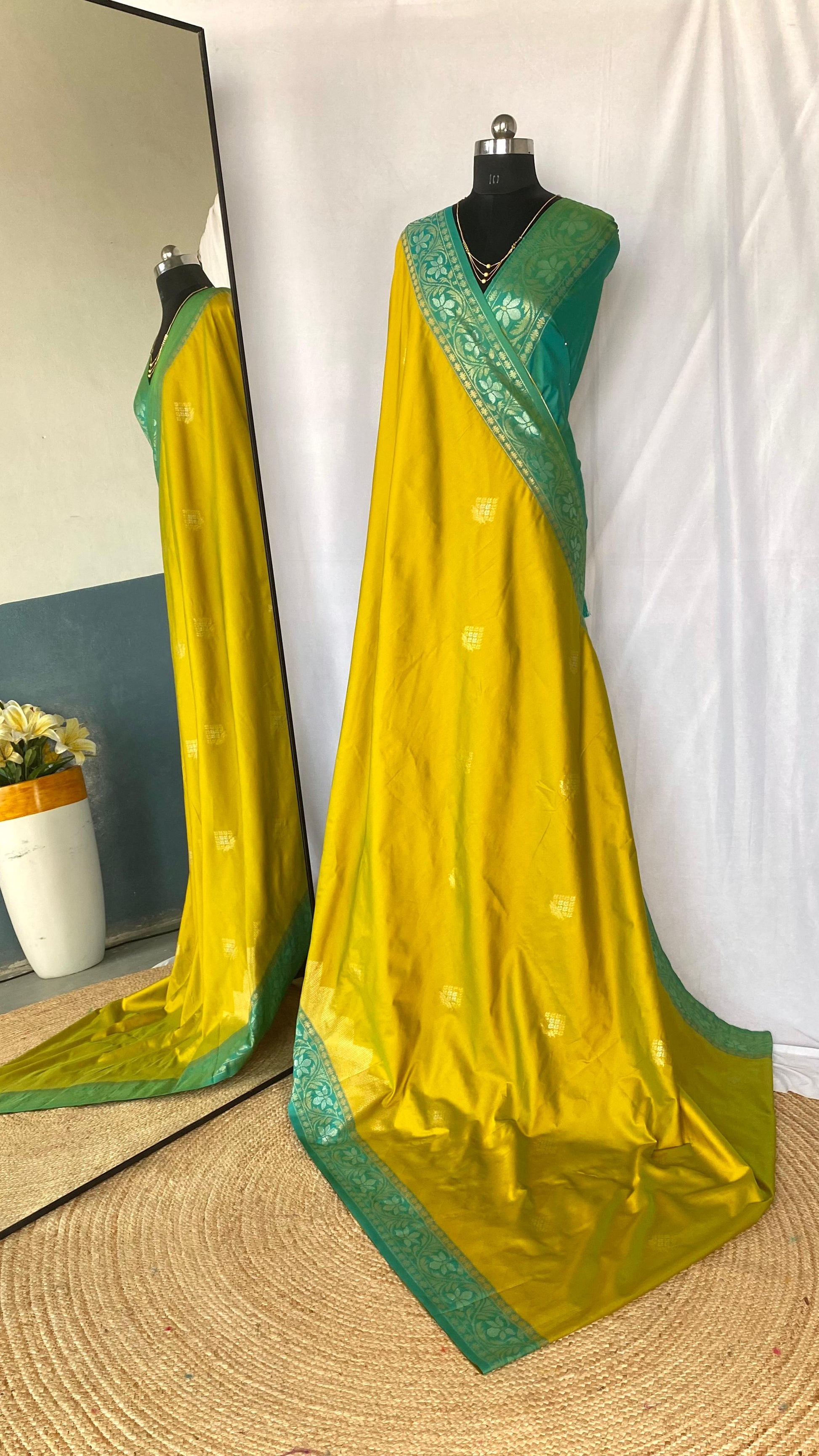 Shining Tone Silk Mustard Color Saree