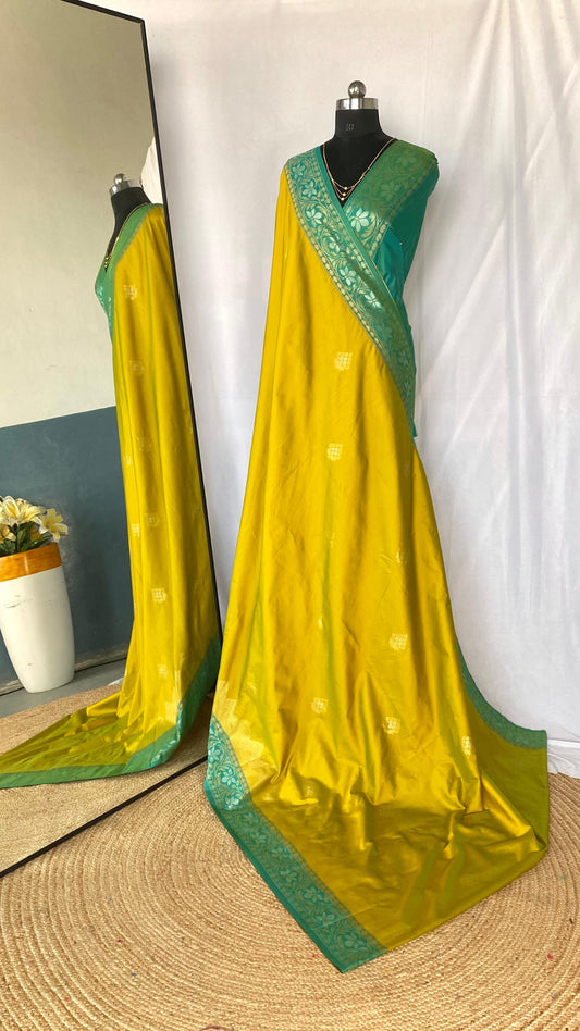 Shining Tone Silk Mustard Color Saree