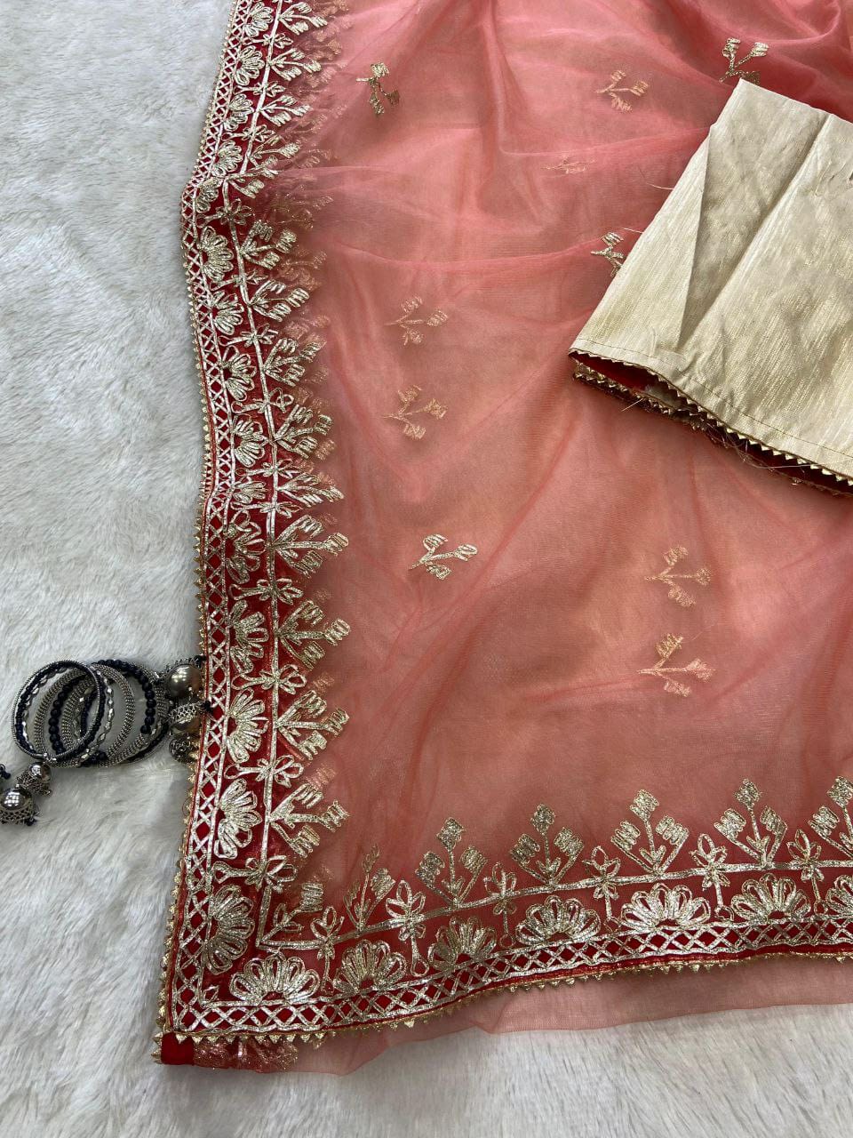 Luxuriant Soft Butterfly Net Pink Color Saree