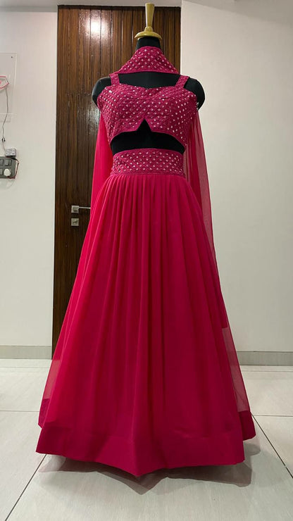 Fabulous  Pink Color Georgette lehenga   Choli