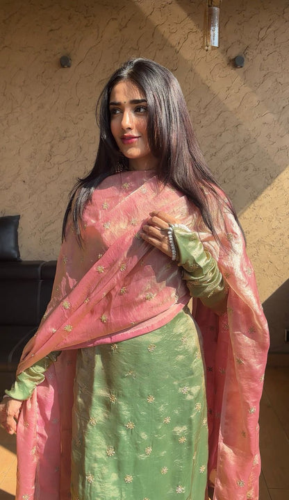 Captivating Jimmy Choo Pista Color Salwar Suit