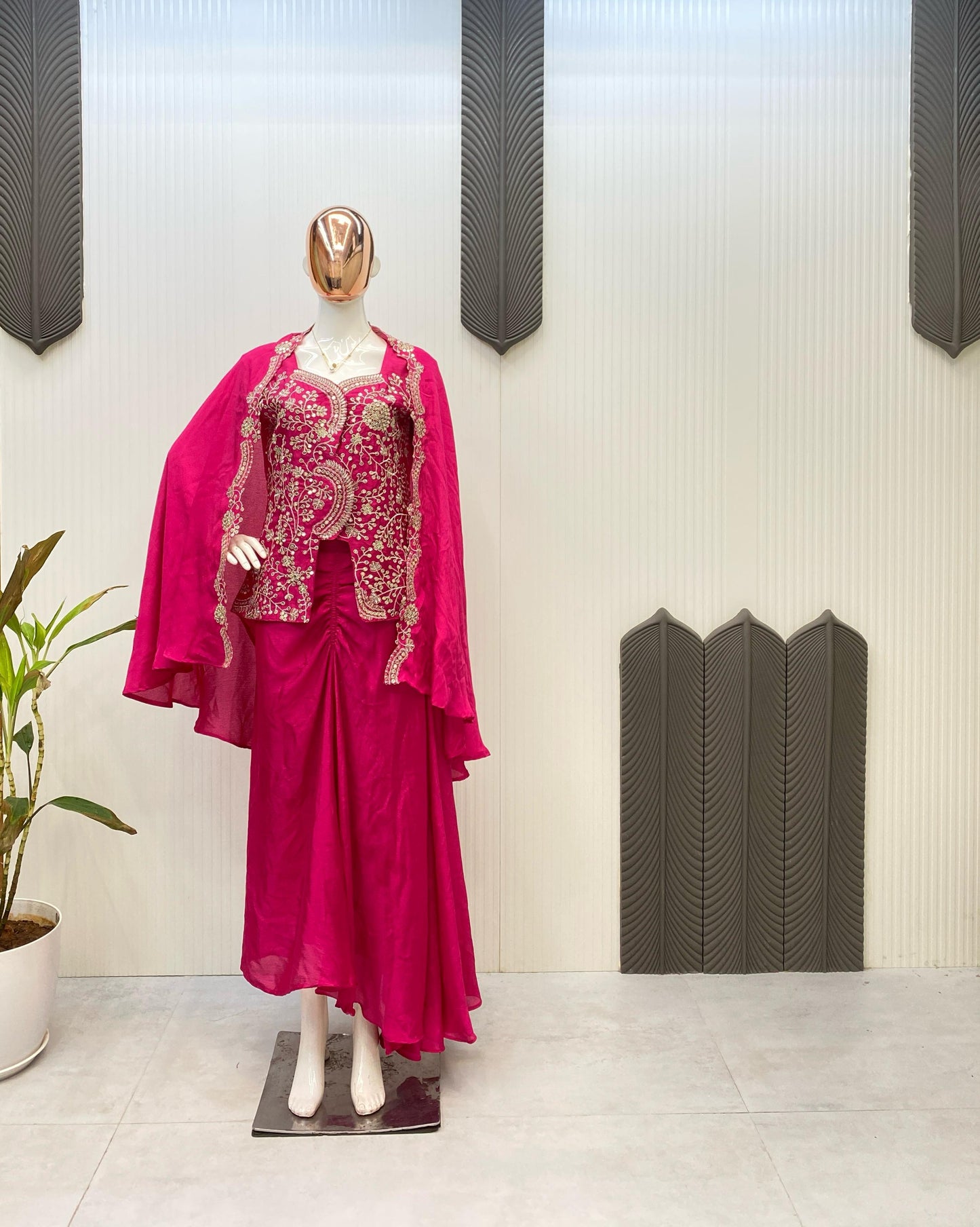 Fantastic Pink Color Skirt With Koti