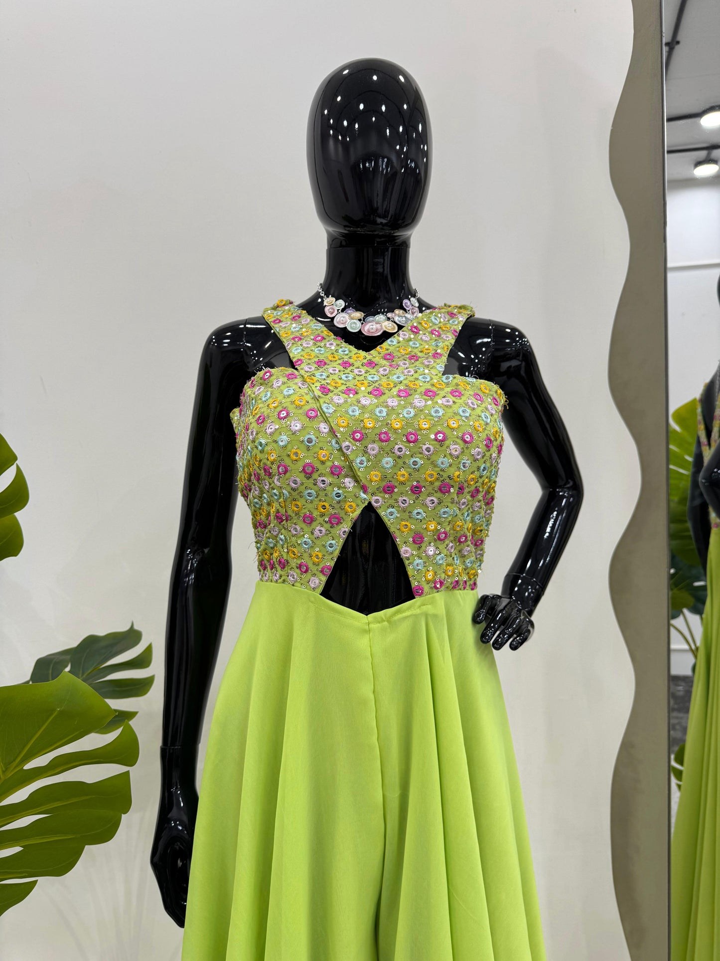Designer Gorgette Perrot Color Sharara Suit