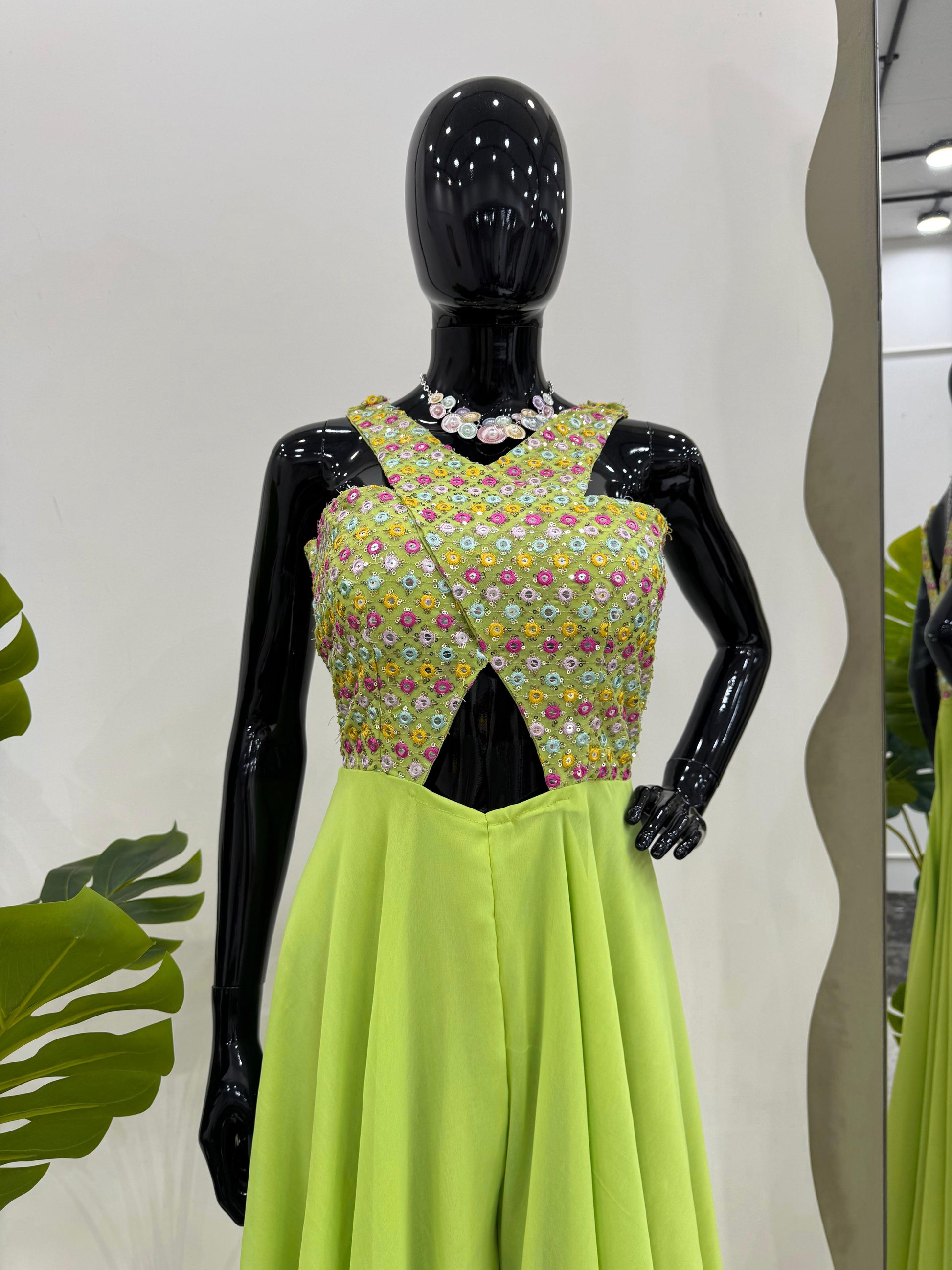 Designer Gorgette Perrot Color Sharara Suit
