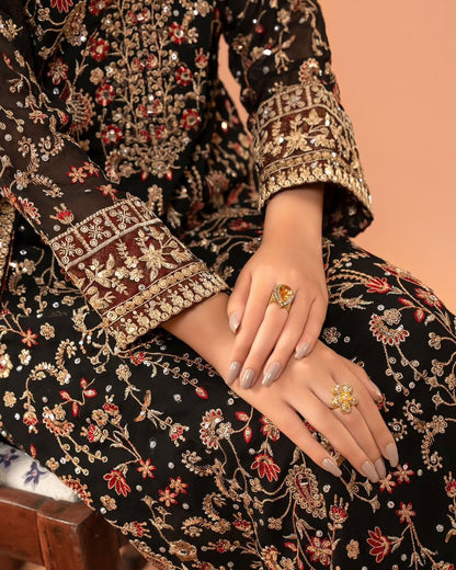 Classic Gorgette Black Color Salwar Suit
