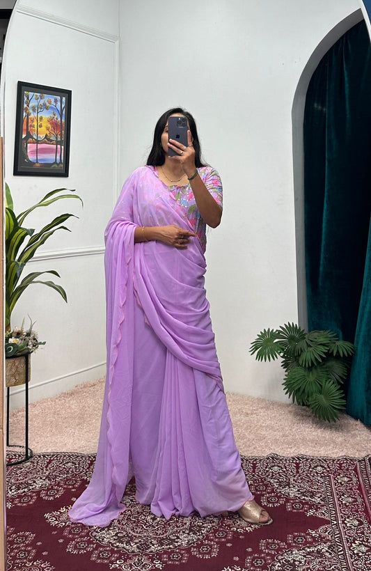 Charming Georgette Lavender Color Gown