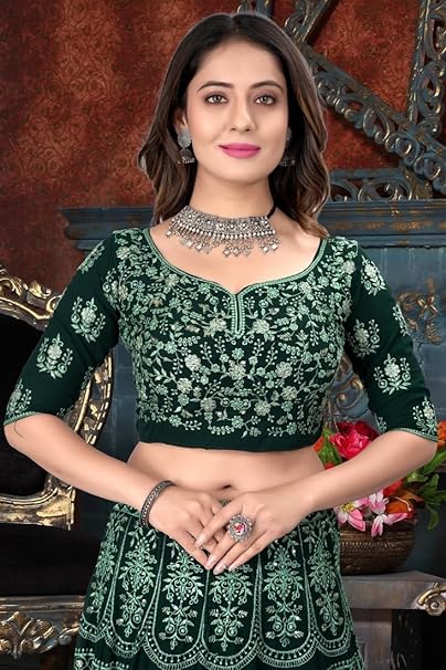 BUY-LATEST-TRENDING-GREEN-SEQUENCE-LEHENGA