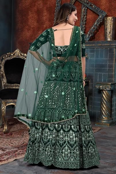 BUY-LATEST-TRENDING-GREEN-SEQUENCE-LEHENGA