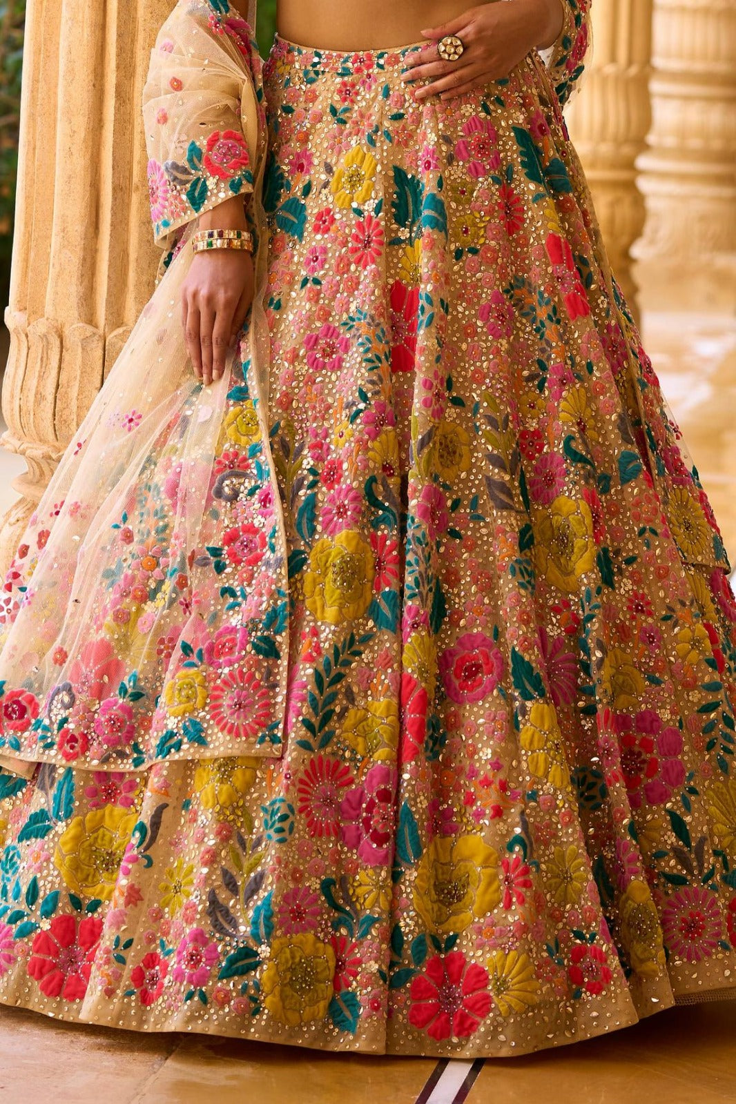 Floral Designer Trendy Party Wear Heavy Sequins Embroidery work lehengha choli