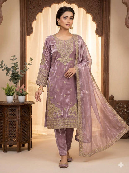 Designer Pink Color Cording Sequence Embroidered Salwar Suit