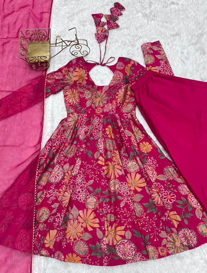 Ceremony Wear Pink Color Chanderi Designer Palazzo Suit
