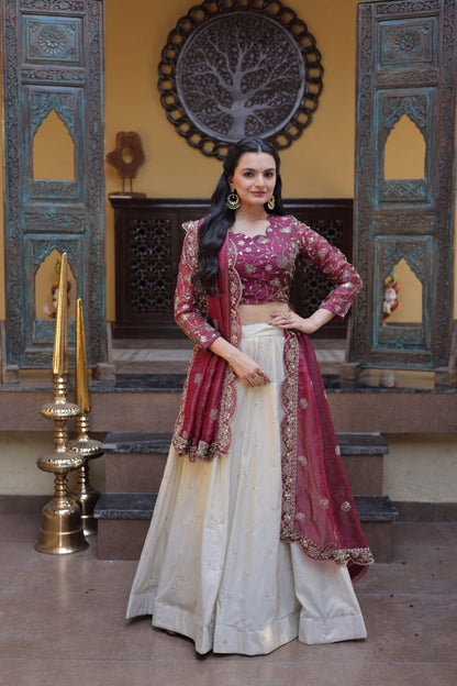 Fantastic Pink Color Zari Sequence Embroidered Work Lehenga Choli