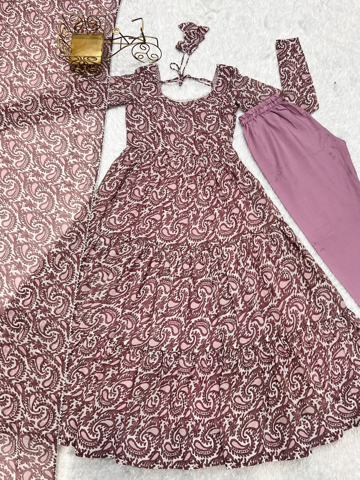 Captivating Pink Color Anarkali With Dupatta Set