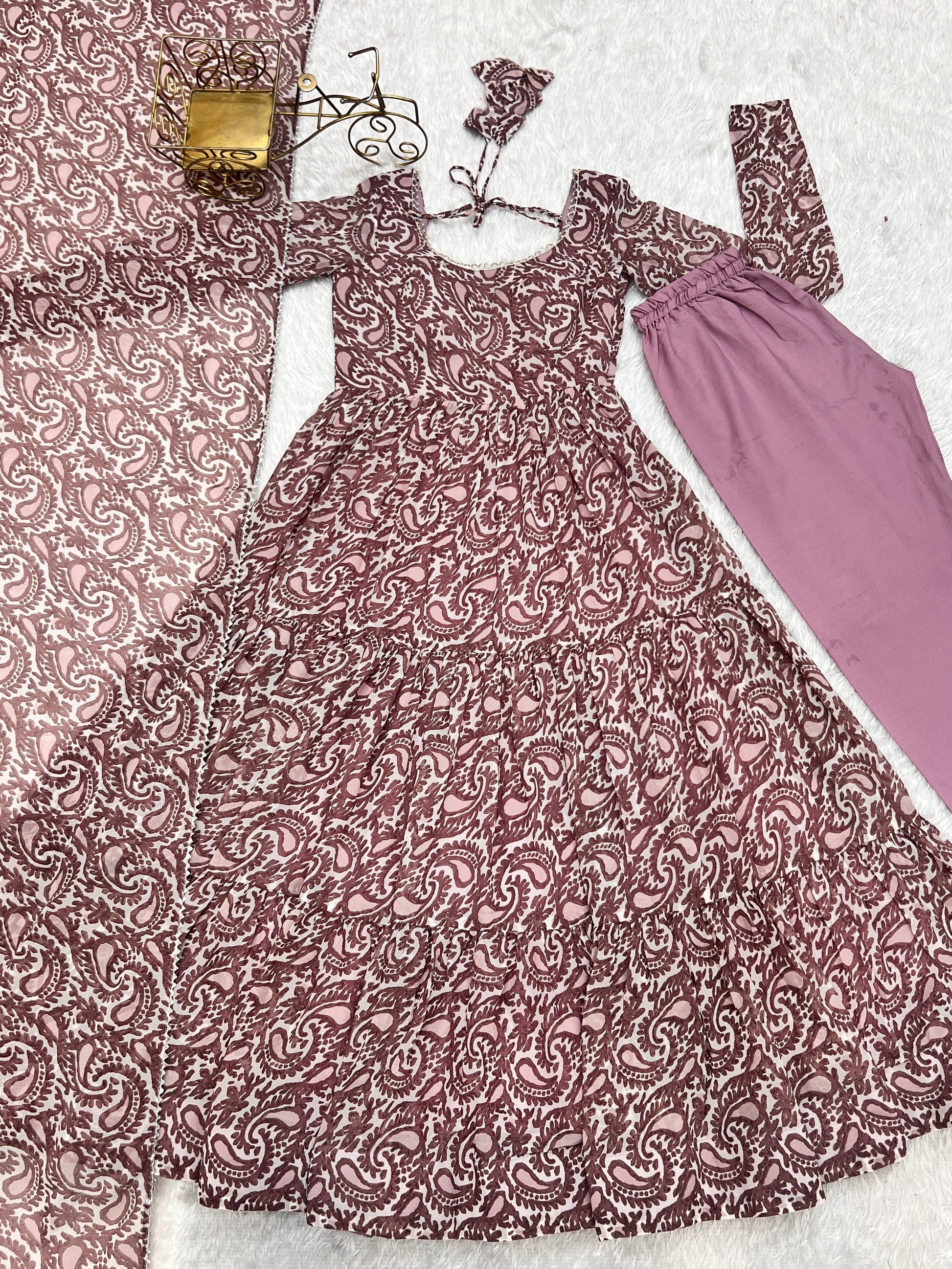 Captivating Pink Color Anarkali With Dupatta Set