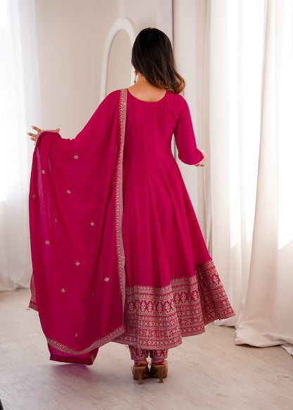 Wonderful Pink Color Sequence Embroidred Anarkali Set