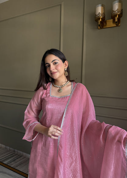Blissful Pink Color Sequence Farshi Salwar suit Set