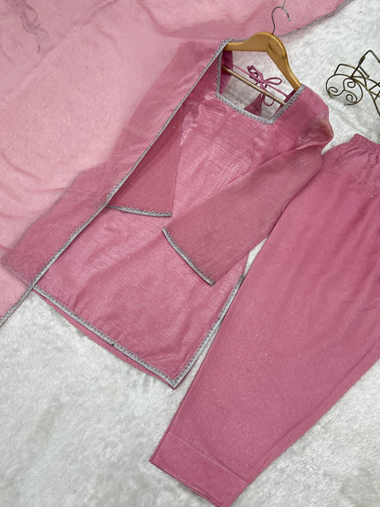Blissful Pink Color Sequence Farshi Salwar suit Set