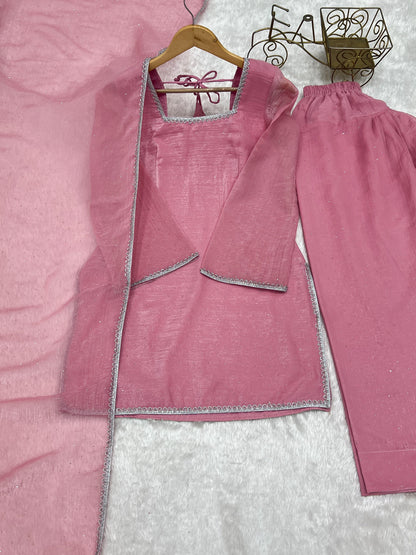 Blissful Pink Color Sequence Farshi Salwar suit Set