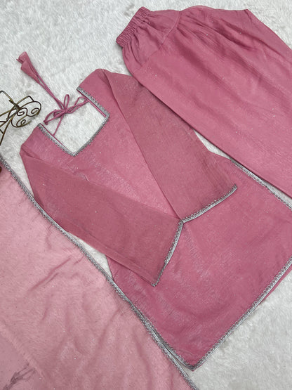 Blissful Pink Color Sequence Farshi Salwar suit Set
