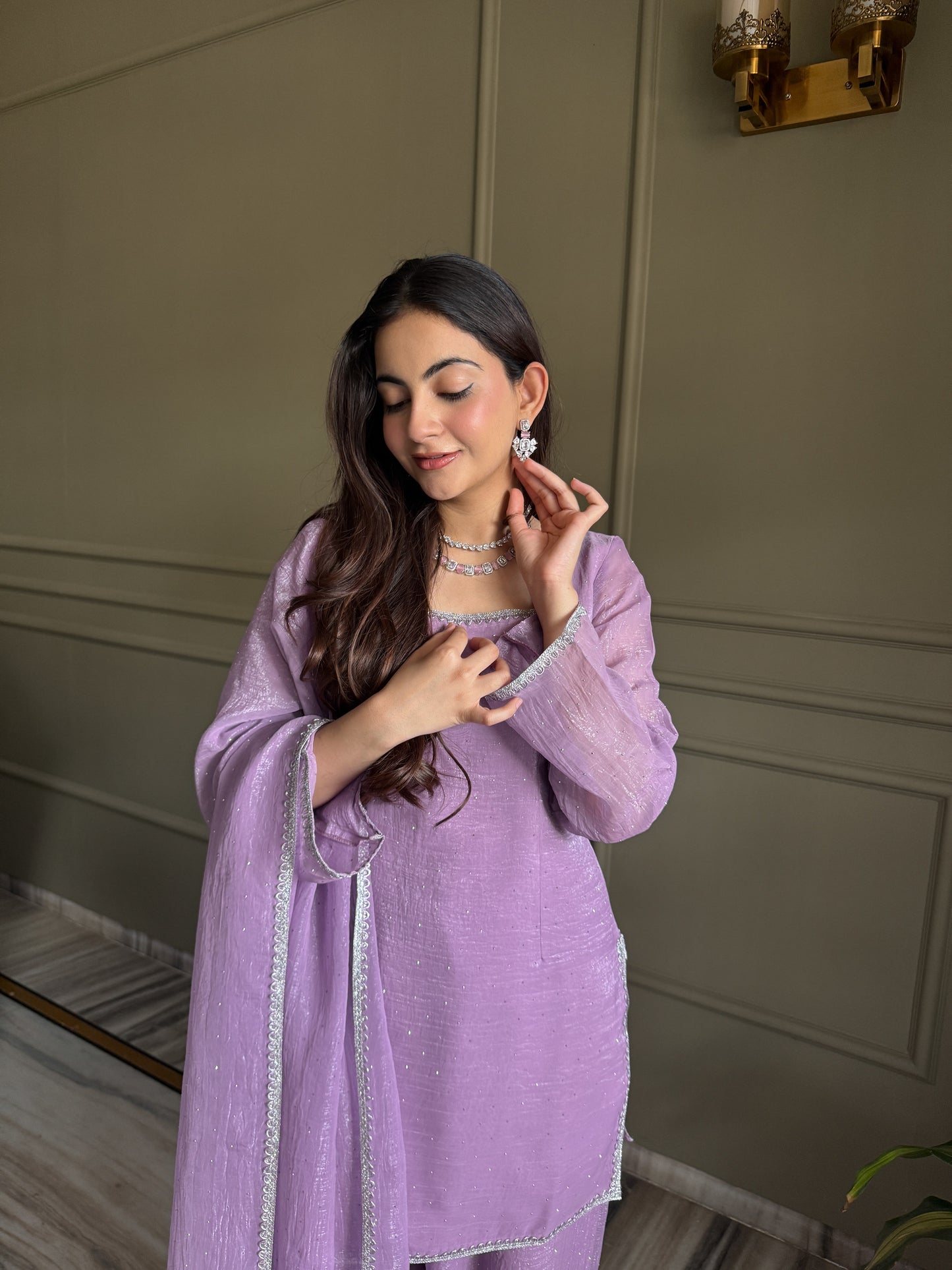 Delightful Purple Color Farshi Salwar suit Set