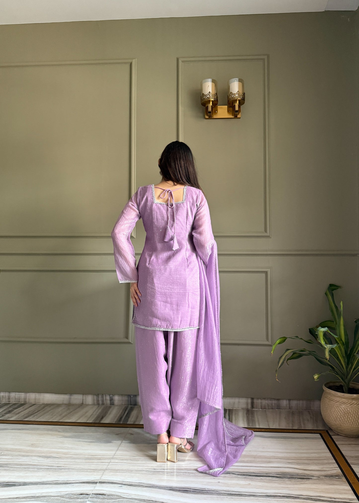 Delightful Purple Color Farshi Salwar suit Set