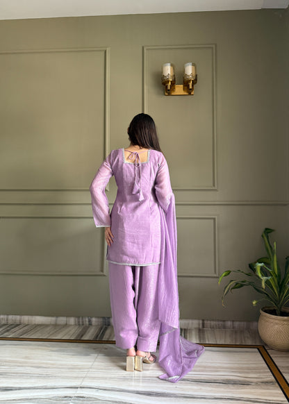 Delightful Purple Color Farshi Salwar suit Set