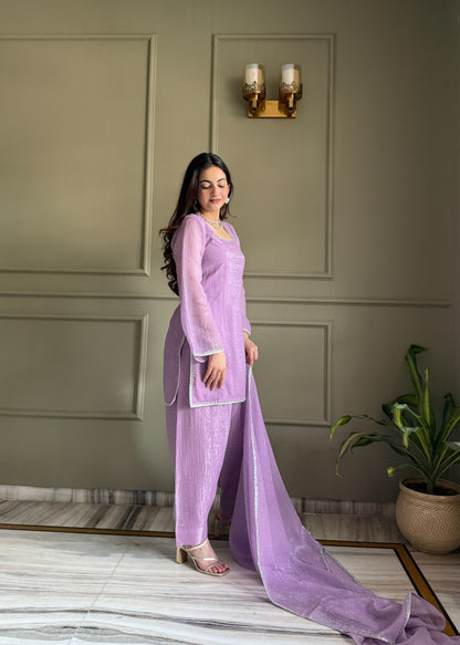 Delightful Purple Color Farshi Salwar suit Set