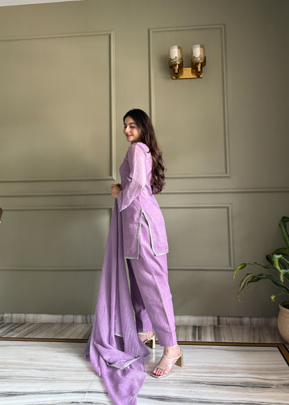 Delightful Purple Color Farshi Salwar suit Set