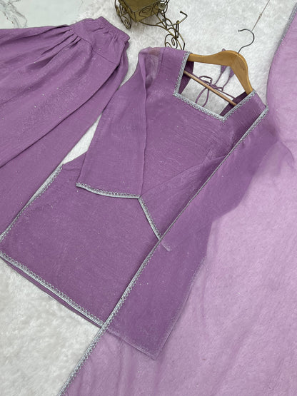 Delightful Purple Color Farshi Salwar suit Set