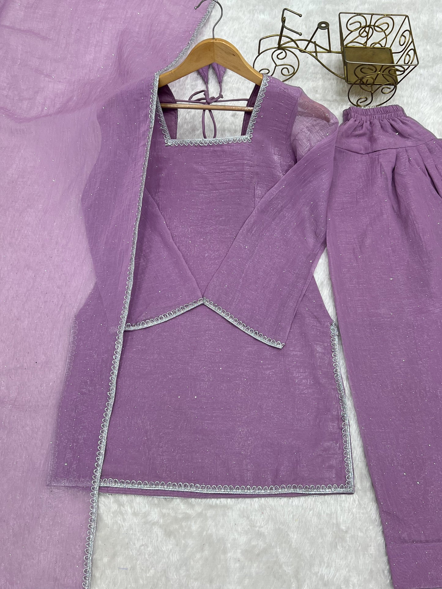 Delightful Purple Color Farshi Salwar suit Set