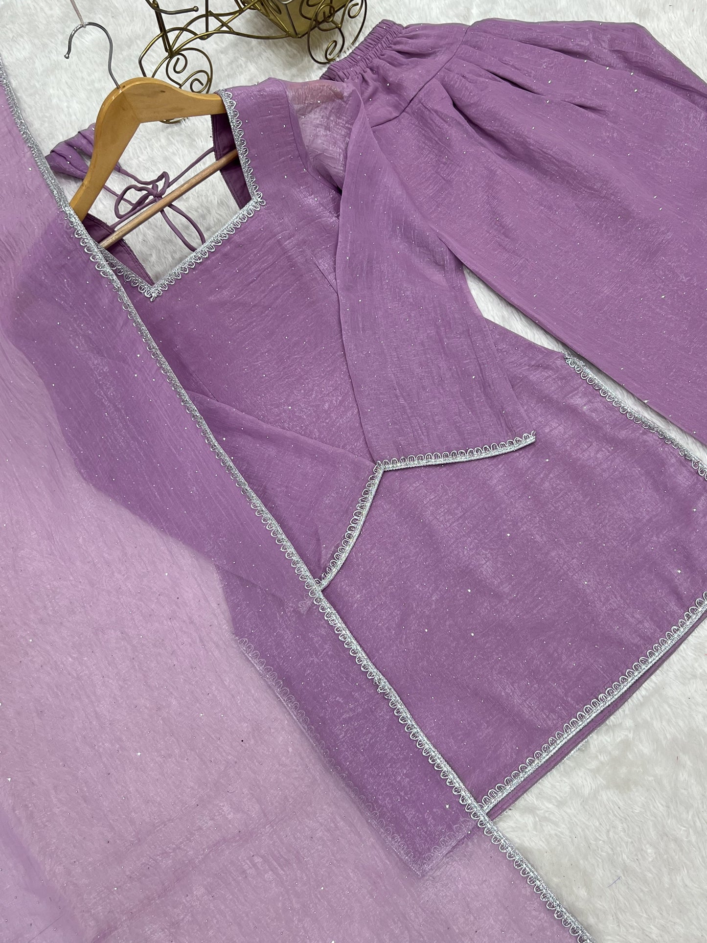 Delightful Purple Color Farshi Salwar suit Set