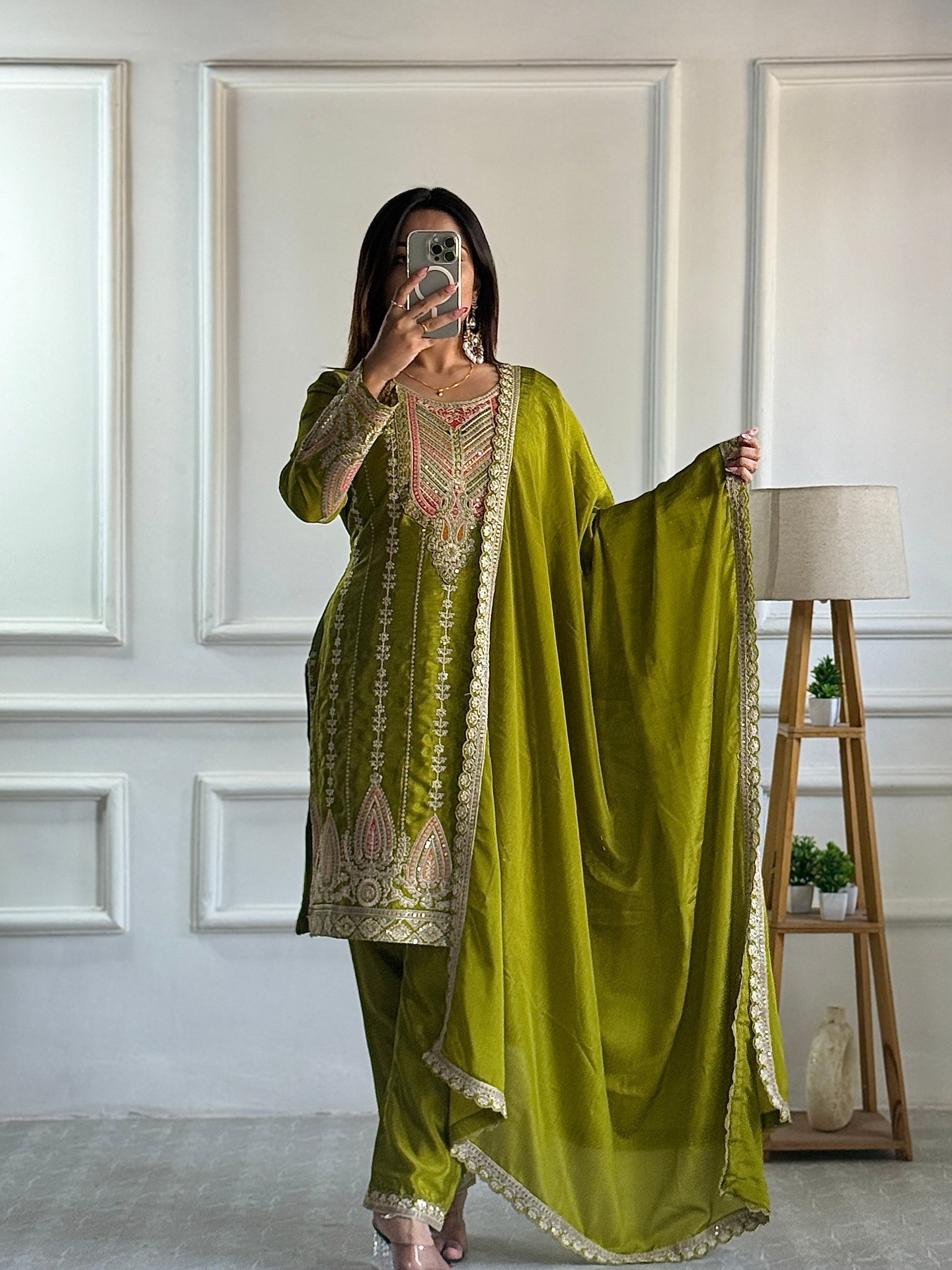 Adorable Sequence Work Green Color Salwar Suit