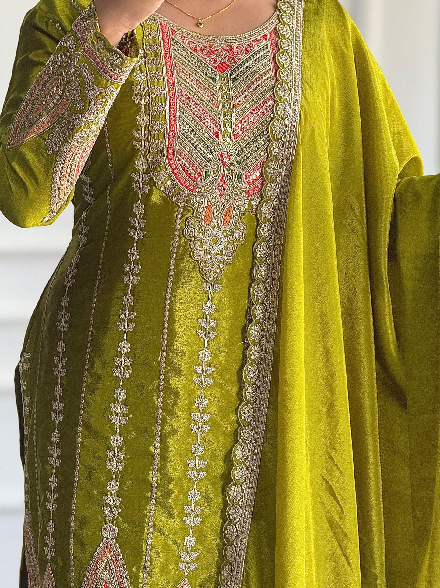 Adorable Sequence Work Green Color Salwar Suit