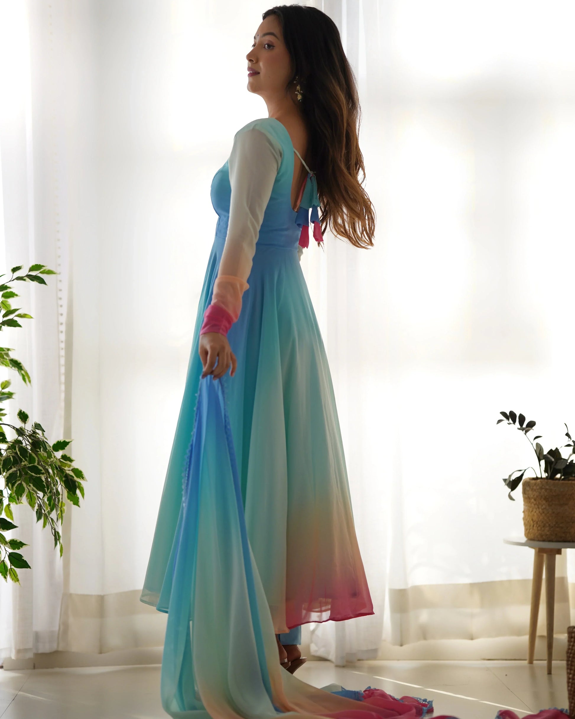 Celebrity Style Multi Color Anarkali Suit