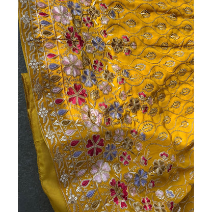Mustard Sequins Embroidered Georgette Lehenga Choli