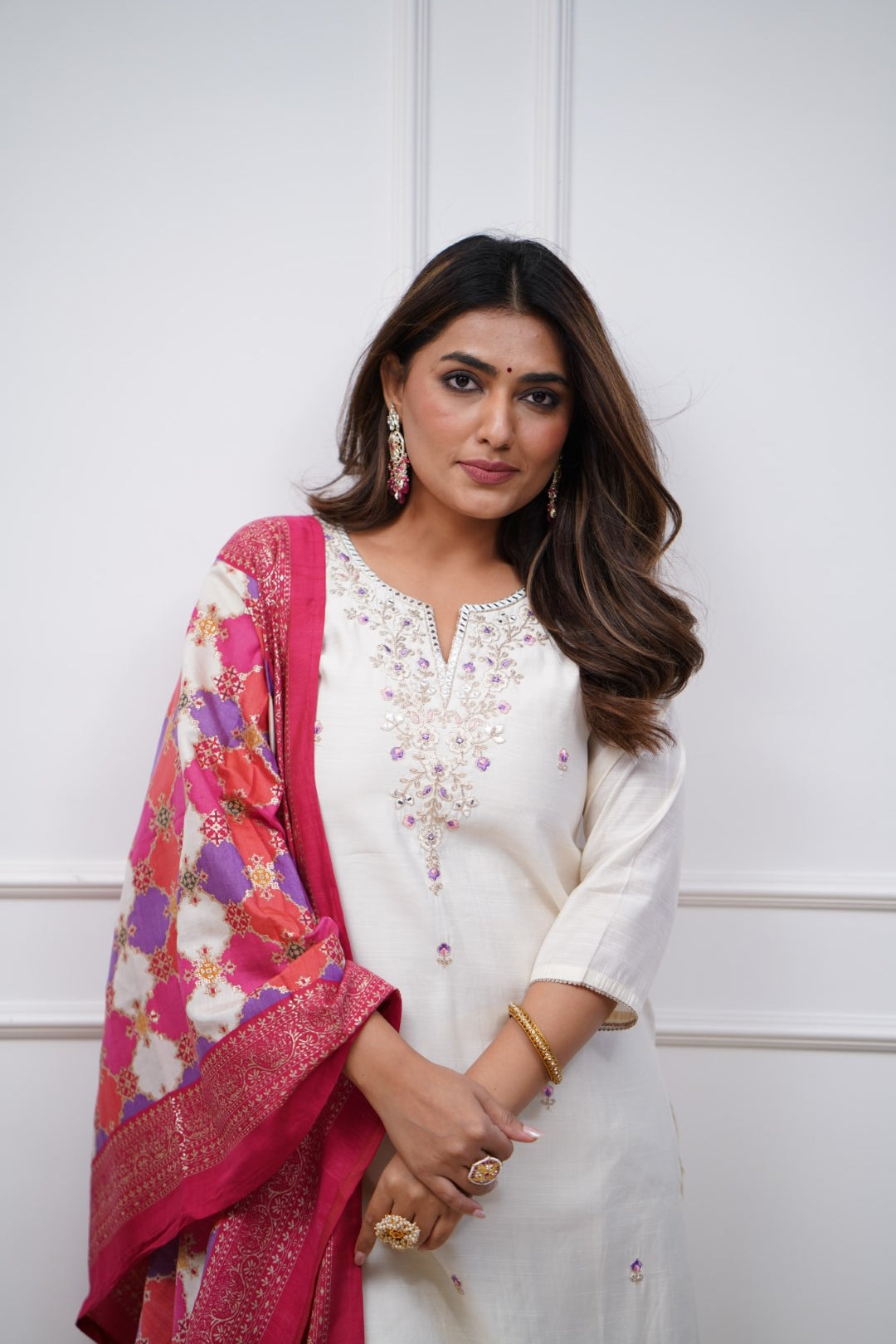 Women Embroidered Chanderi  SILK  kurta set