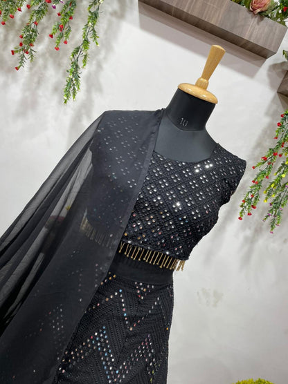 Gorgeous Black Color Sequence Work Lehenga Choli