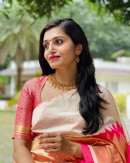 Exclusive Off White Color Soft Lichi Silk Saree
