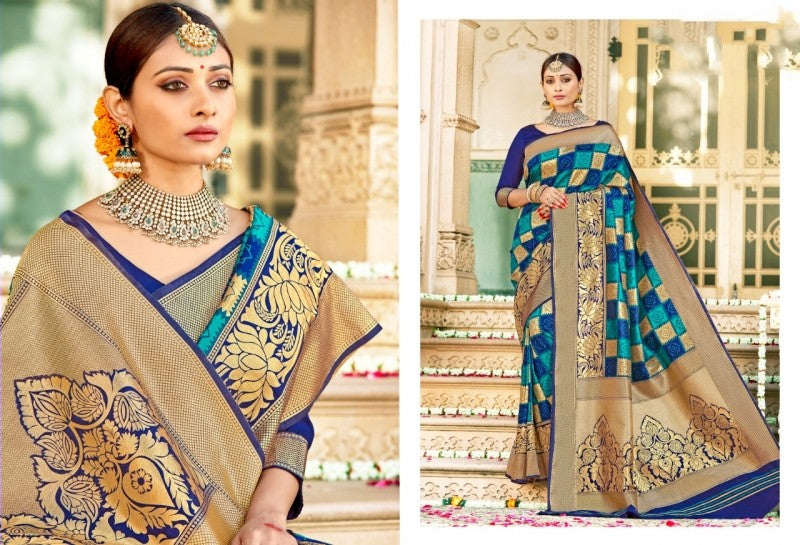 Navy Blue Color Jacquard Border Saree
