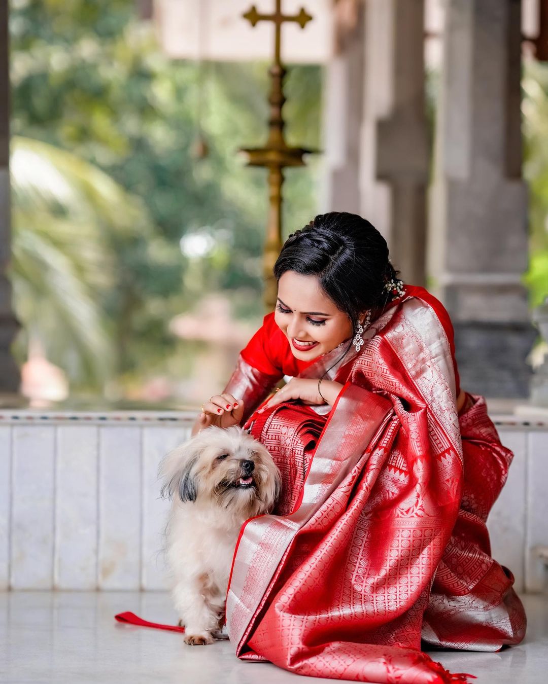 Wedding Red Color Jacquard Border Saree