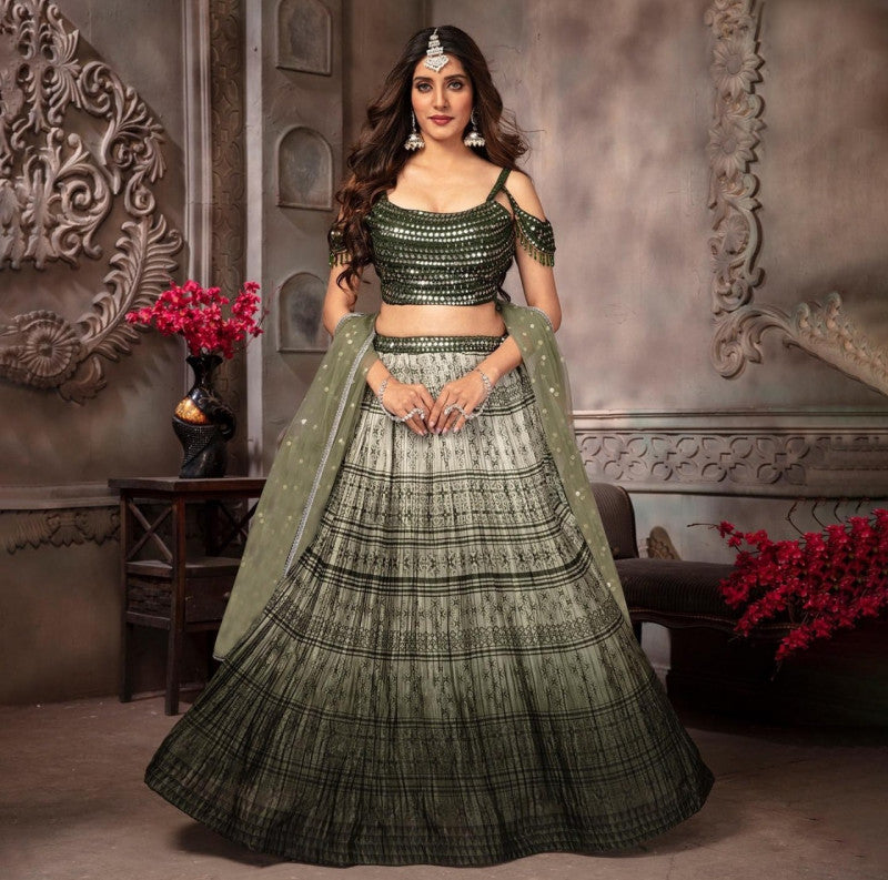 Mehendi Function Digital Printed Lehenga Choli