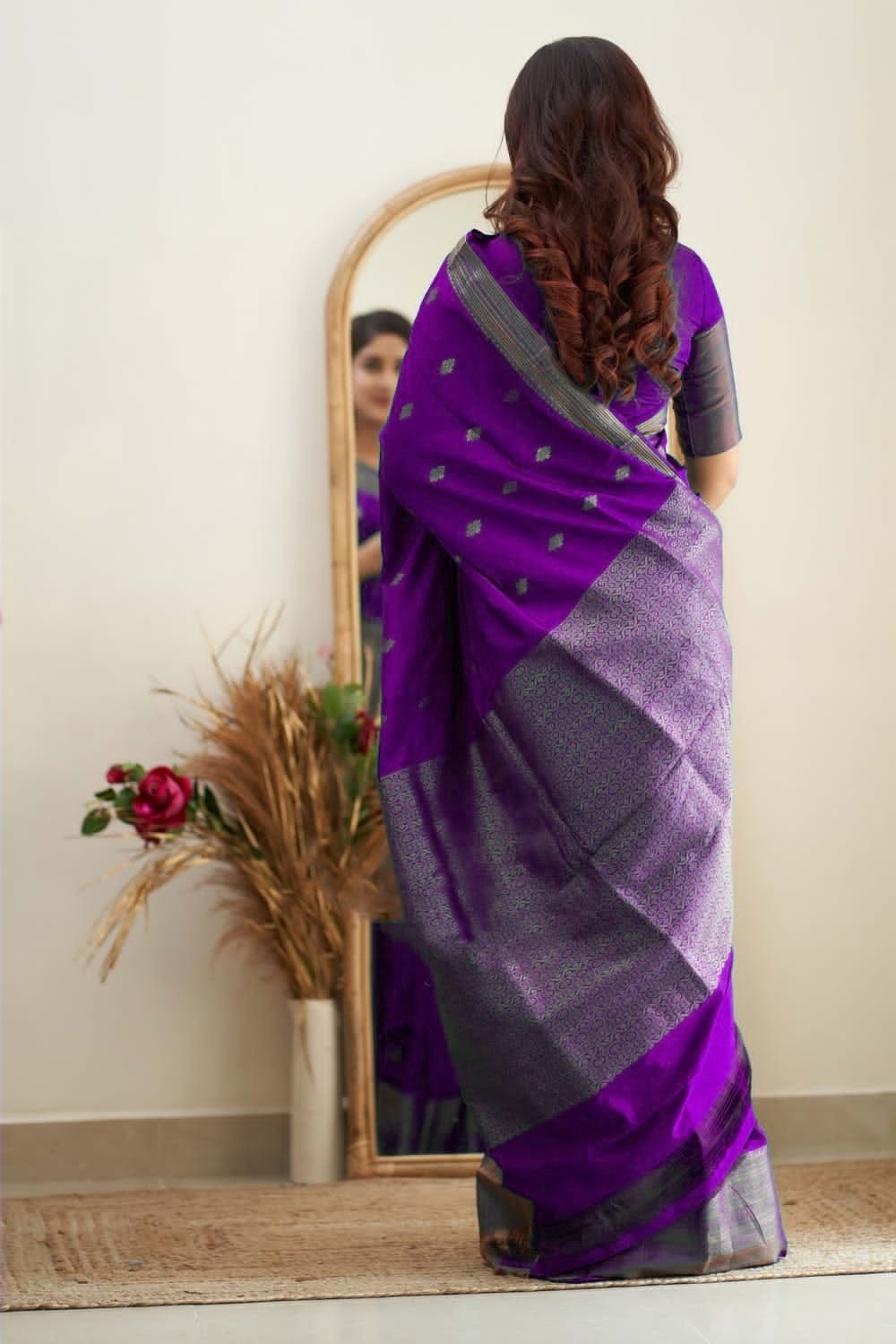 Rich Design Pallu And Border Purple Color Saree