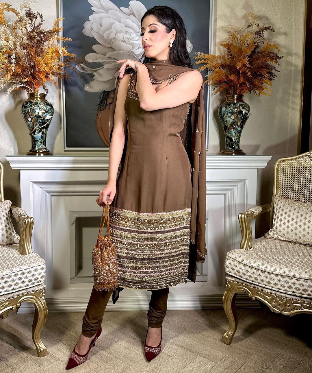 Brown Color Heavy Work Amazing Salwar Suit